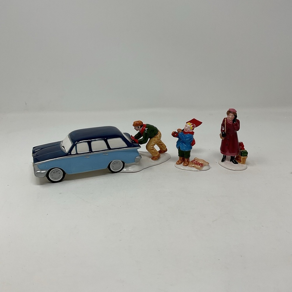 Dept 56 Snow Village Stuck In The Snow 3 Piece Set Christmas 5471-2